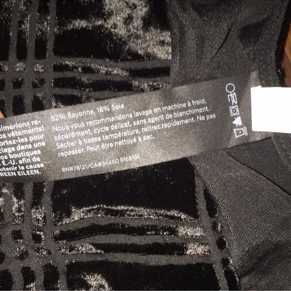 Eileen Fisher Black Plaid Burnout Checker Poncho Silk Blend OS Beautiful! - Picture 6 of 8